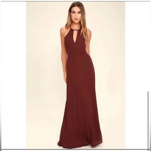 Lulu’s Beauty and Grace burgundy maxi dress